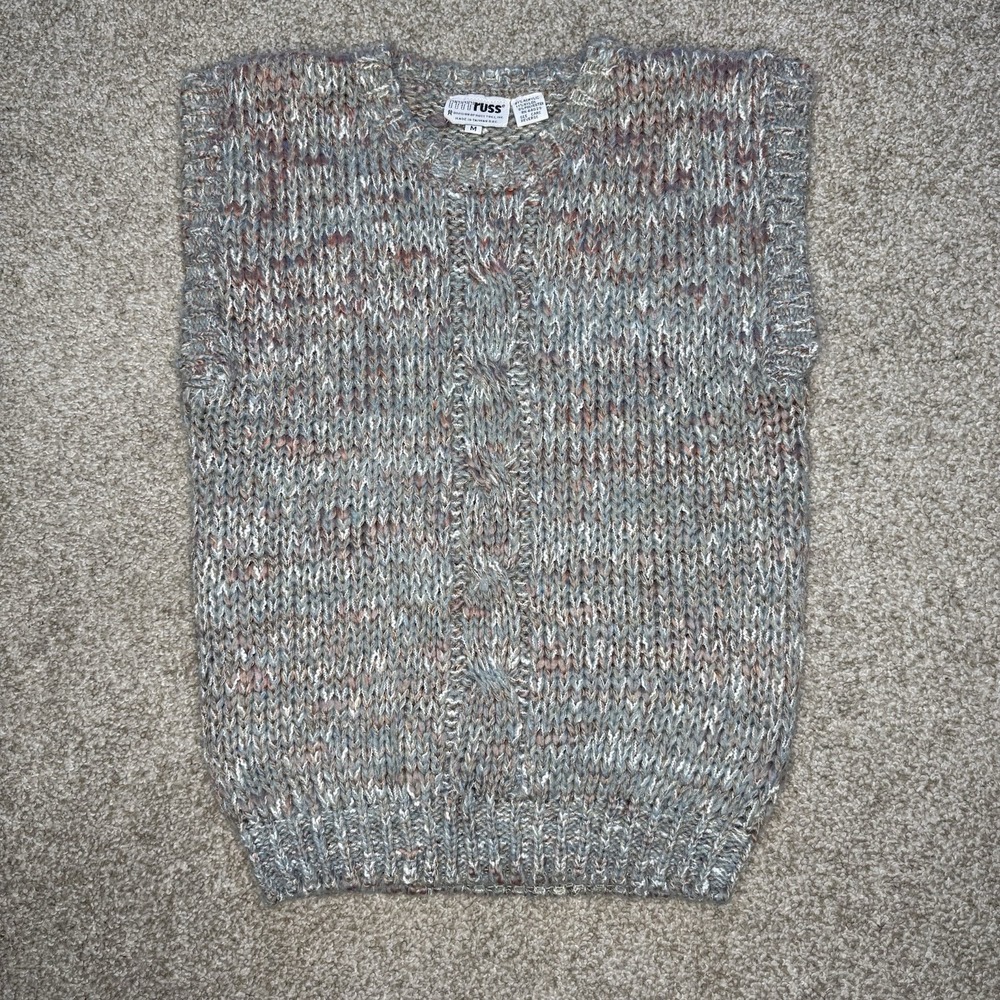 Vintage 80's Russ Sweater Vest Women's Size Medium Acrylic Knit